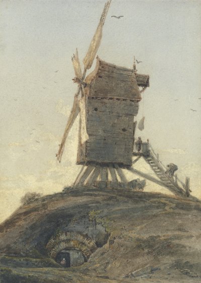 Windmill on a Knoll in a Landscape by Francois Louis Thomas Francia